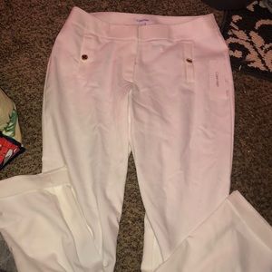 calvin Klein white cropped professional pants NWT